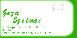 geza szilvai business card